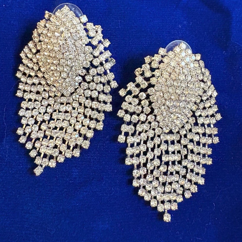 Statement earrings with raining  Crystals